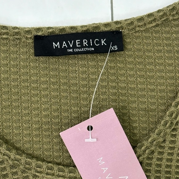 Maverick the collection Waffle Knit Shirts Long Sleeve Peplum Ruffled size XS - Picture 4 of 12